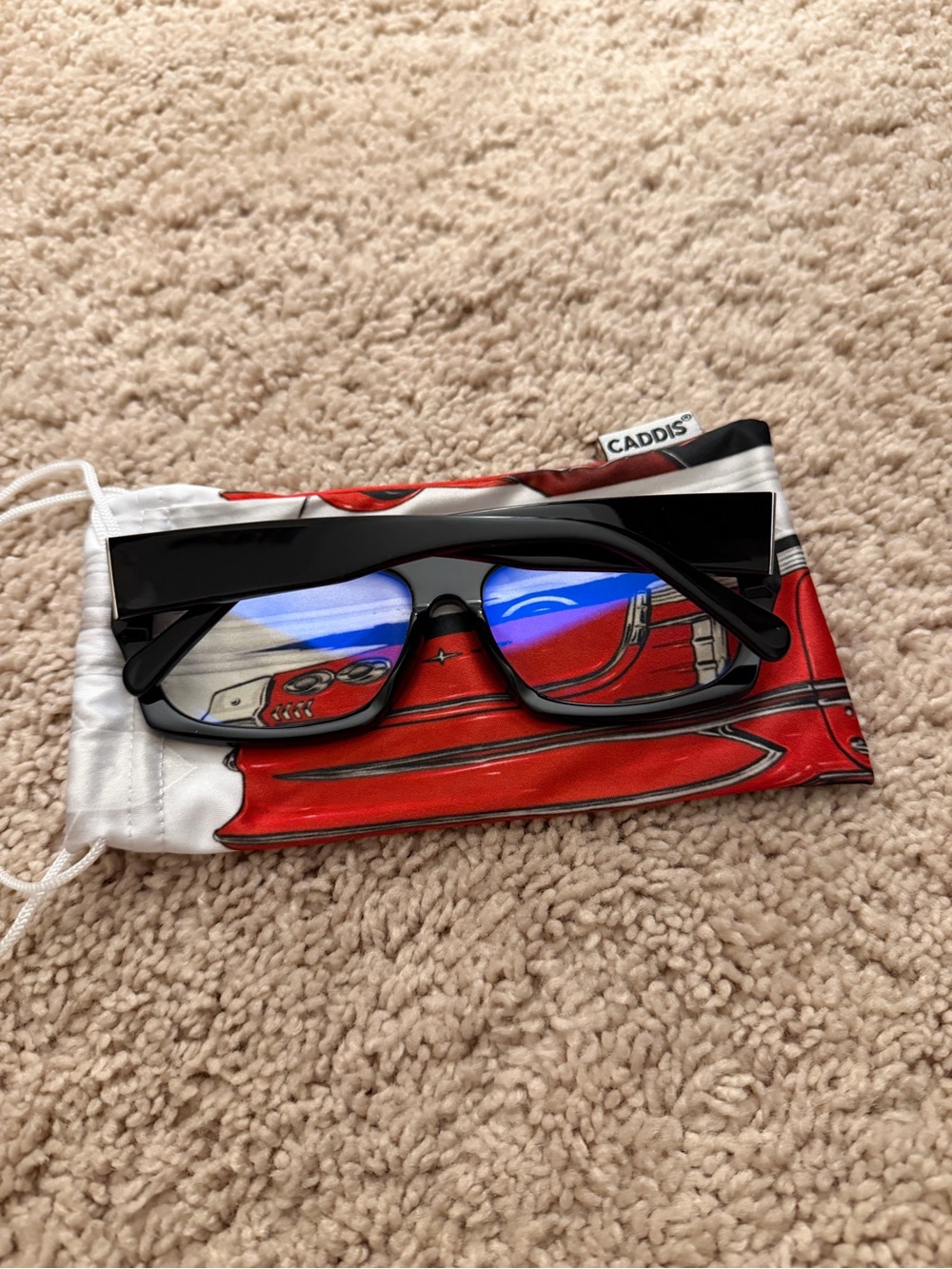 Caddis Black Rectangular Blue-Light Blocking Glasses - Black Frames